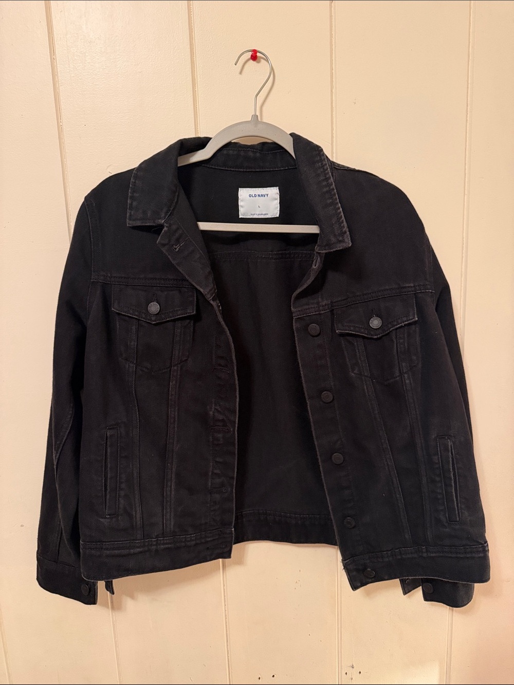 Old Navy Black Denim Trucker Jacket